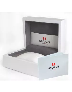 4469-1-816 ss case, white with red eyes dial, black leather Швейцарський годинник Seculus