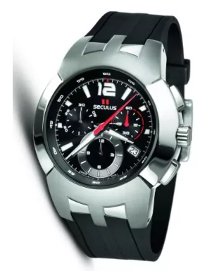 4489-2-503 black, ss, silicon black Швейцарський годинник Seculus