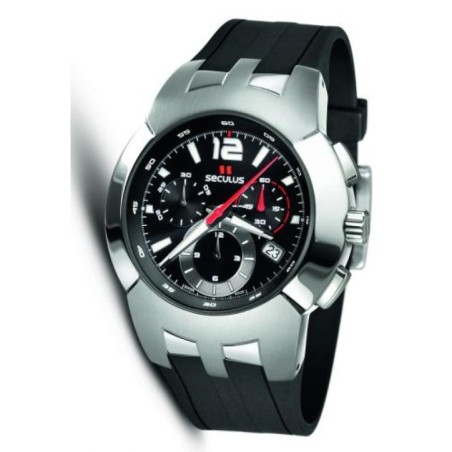 4489-2-503 black, ss, silicon black Швейцарський годинник Seculus