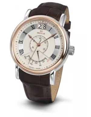 4506-3-7003 white, ss-r, brown leather Швейцарський годинник Seculus