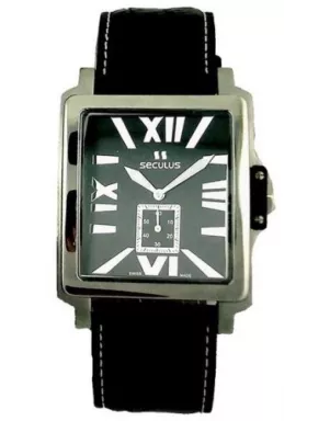 4492-1-1069 black-n, ss, black leather Швейцарський годинник Seculus