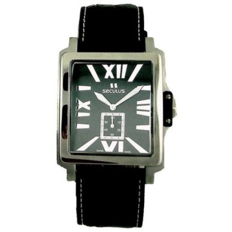 4492-1-1069 black-n, ss, black leather Швейцарський годинник Seculus
