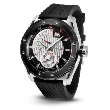 9535-2-7004P black-white, ss-ipb, black silicon Швейцарський годинник Seculus
