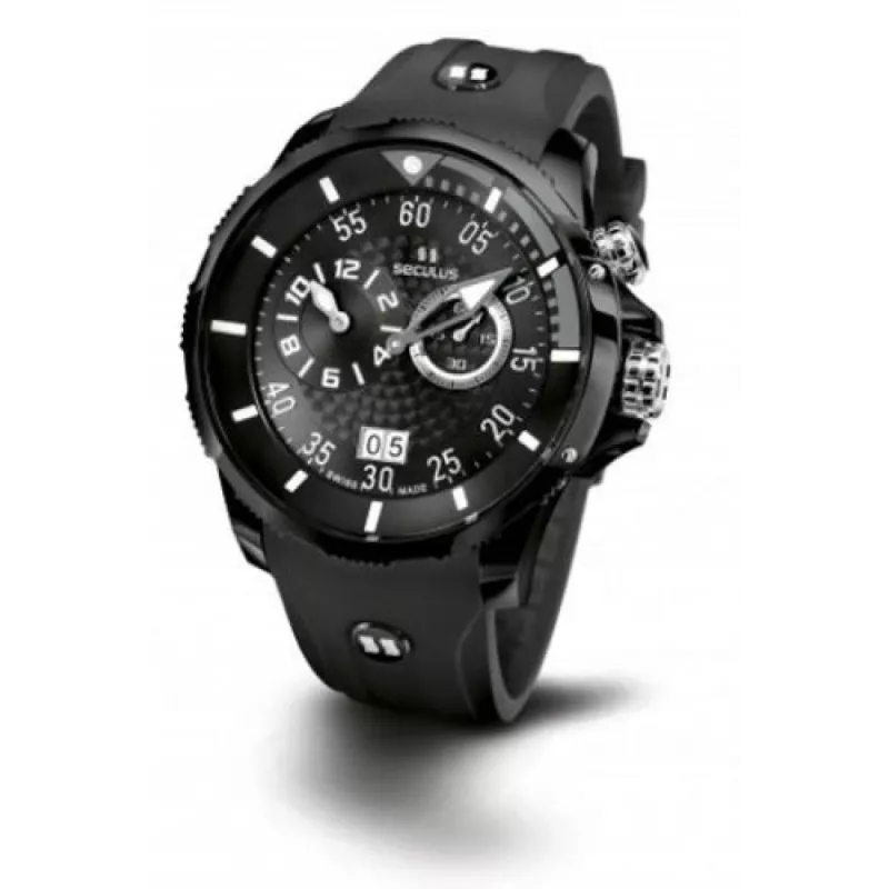 4505-3-422 black-grey, ipb, black silicon Швейцарський годинник Seculus