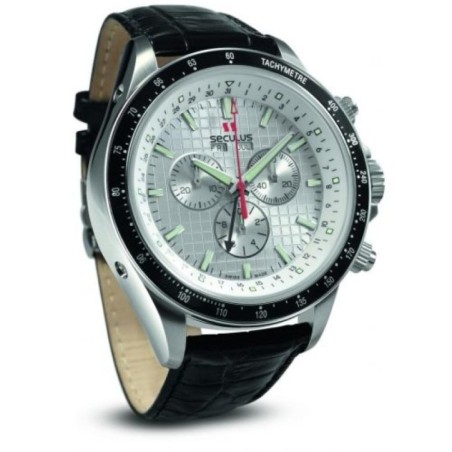 9531-2-504 white, ss, black leather Швейцарський годинник Seculus