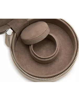 392353 Sophia Round Mini Travel Zip Case WOLF Ivory