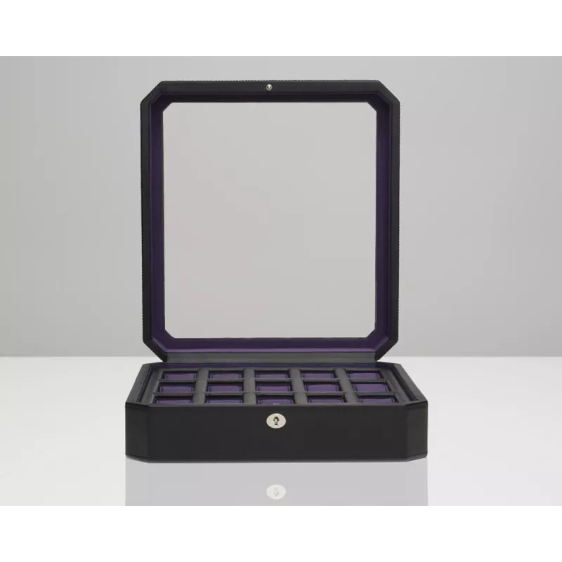 458503 Windsor 15 pc Watch Box WOLF Blk/Pur