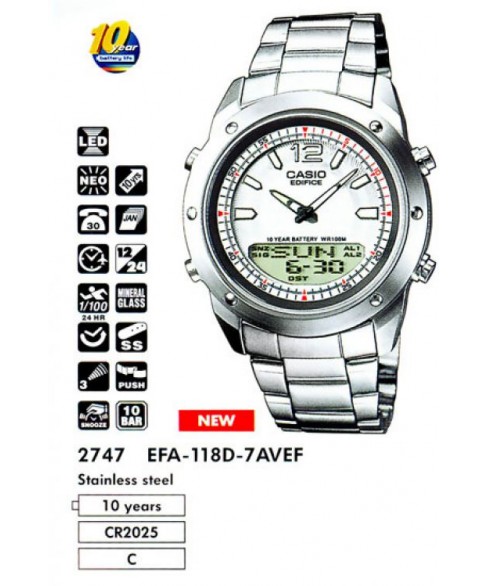 Часы CASIO EFA-118D-7AVEF