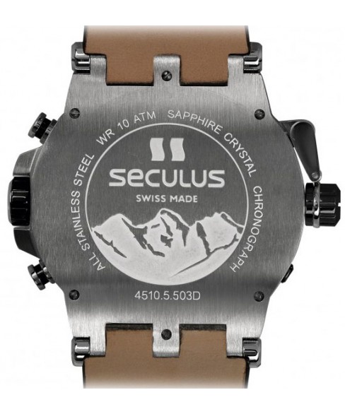 Годинник Seculus 4510.5.503D white, ss, black leather
