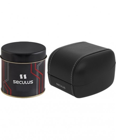 Часы Seculus 4510.5.503D black, ss, black leather