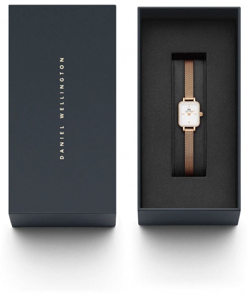 Часы DANIEL WELLINGTON QUADRO MINI LUMINE BEZEL ROSE GOLD DW00100731