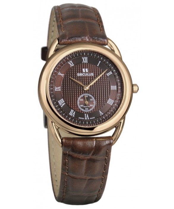 Часы Seculus 1653.2.106 pvd-r case, brown dial, brown leather