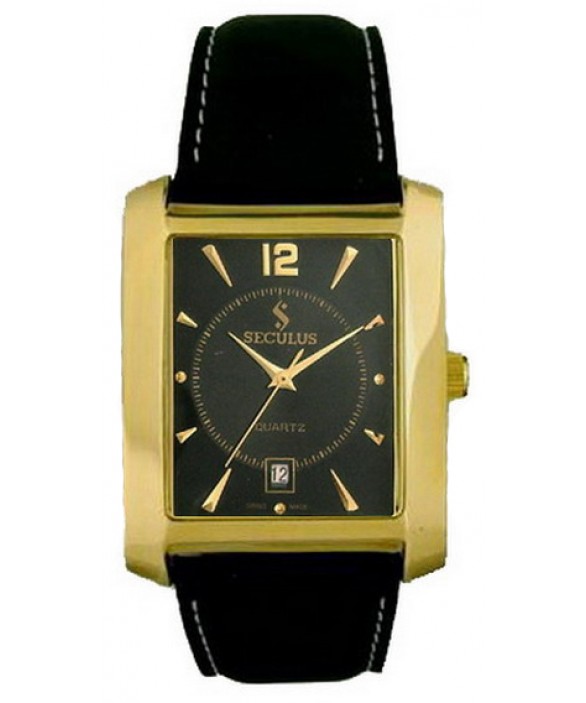 Часы Seculus 4419.1.505 black ap-g, pvd, black leather