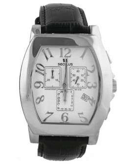 Seculus 4469.1.816 ss case, white dial, black leather