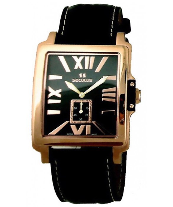 Часы Seculus 4492.1.1069 black-r, pvd-r, black leather